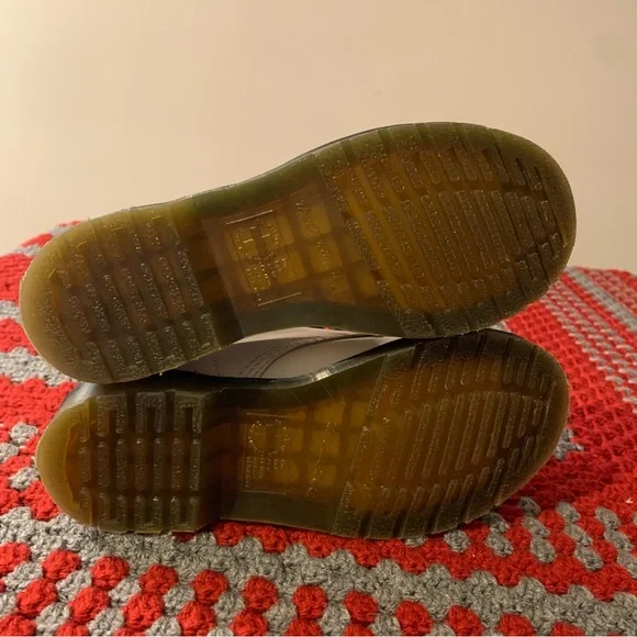 White Dr. Martens Air Wair 11821 Combat Boots women's US size 6 - Picture 6 of 9